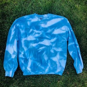 Teal Cosmic Tye-Dye Crewneck Sweatshirt